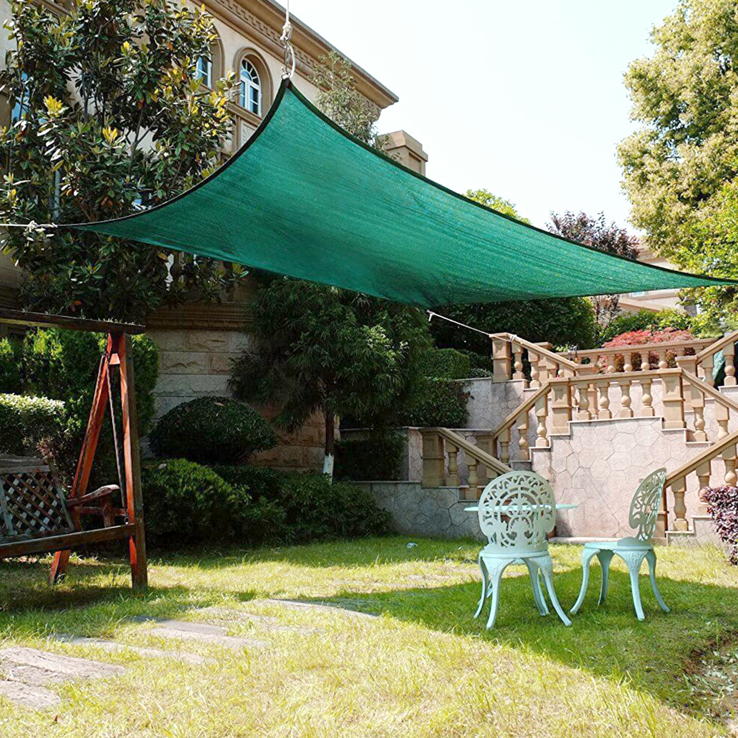 Outdoor Sun Shade Sail Rectangle UV Canopy Sunshade Cover For Garden Pool Yard