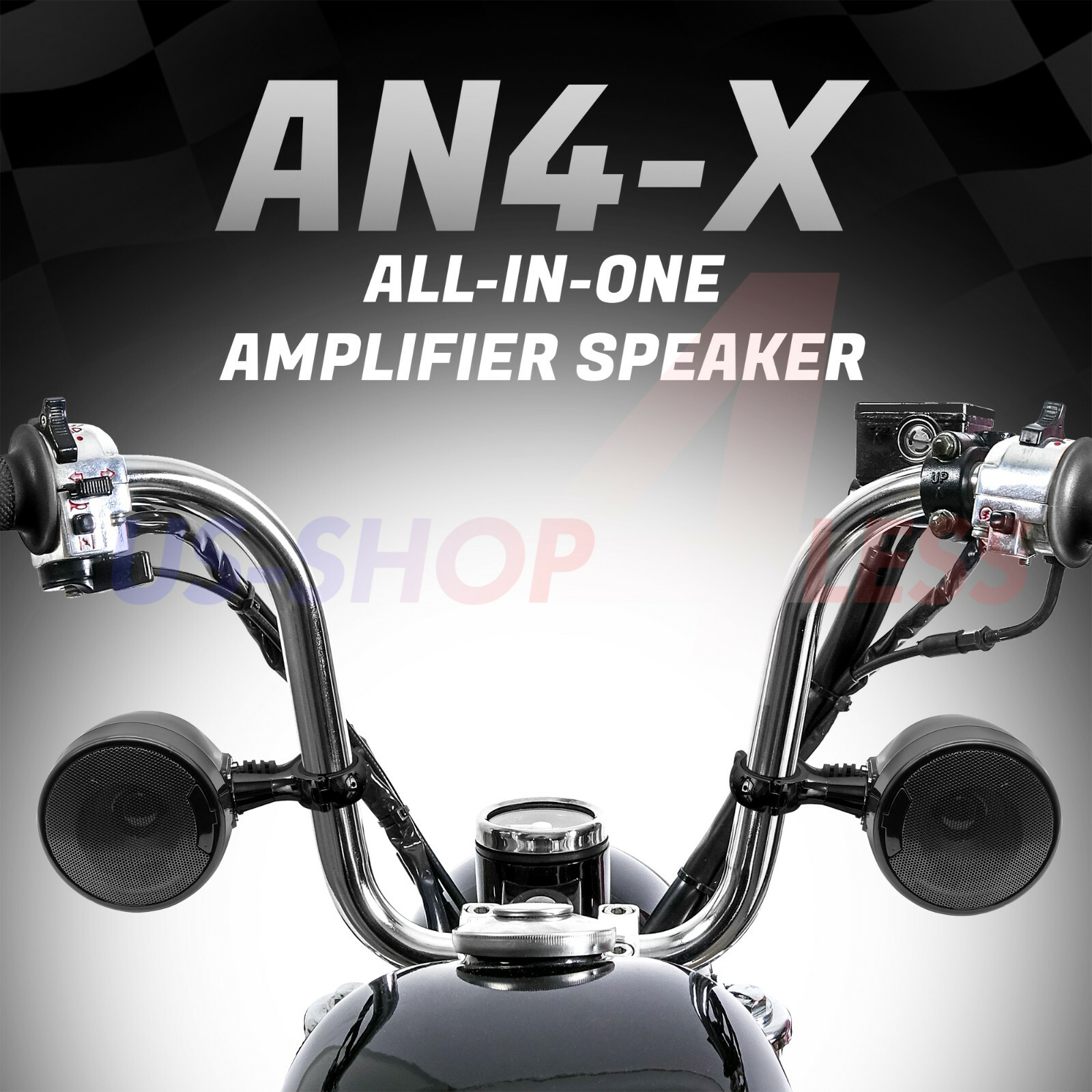 600W AMP Bluetooth Waterproof Motorcycle Stereo Speaker Audio MP3 System AUX USB