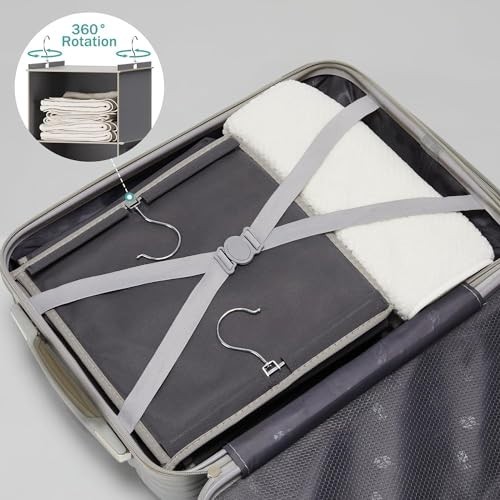 6-Shelf Hanging Closet Organizer, Grey Storage Shelves for Clothes & Accessories