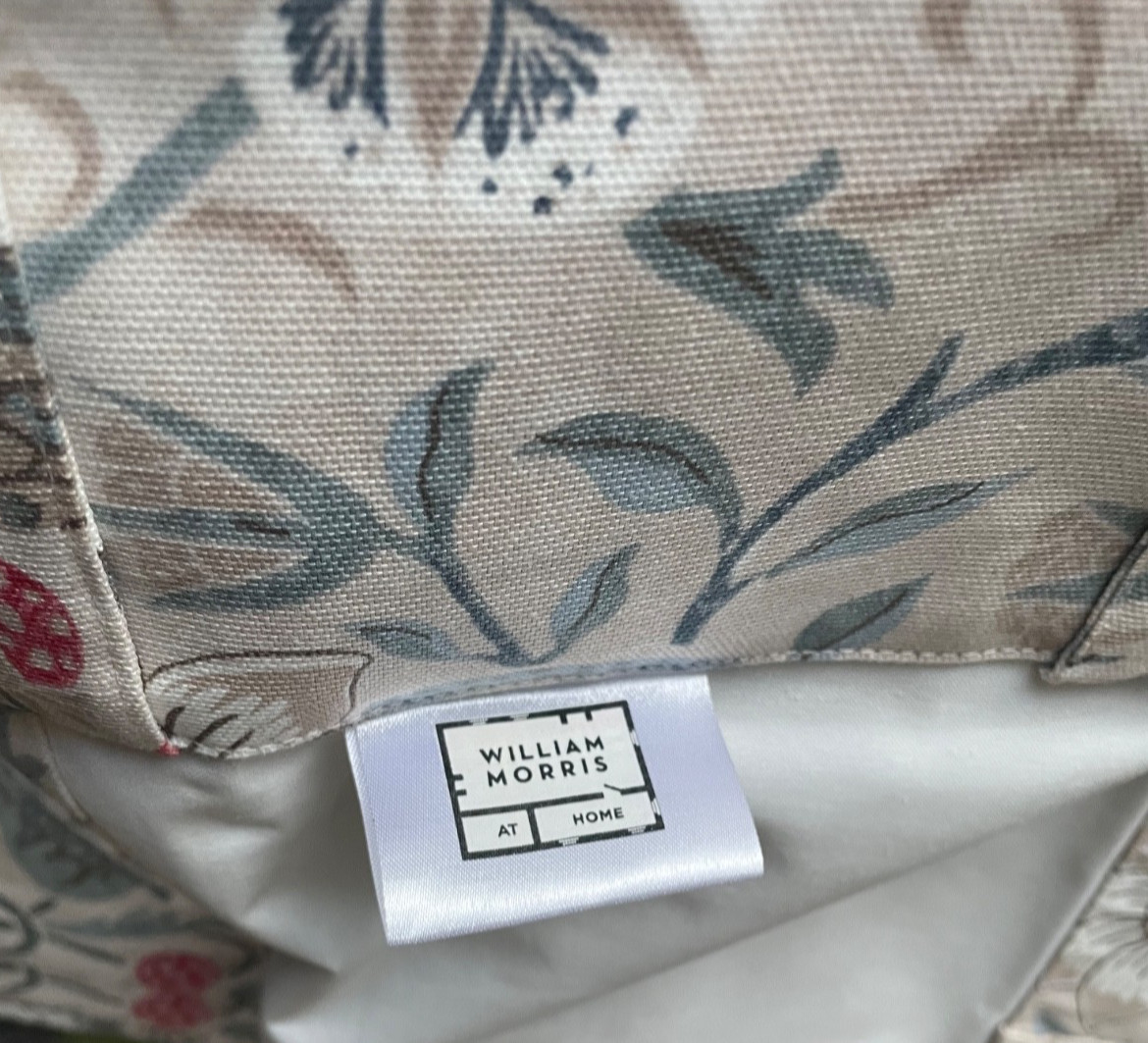 NEW William Morris 2pc BLACKOUT Strawberry Thief Hessian Window Curtain 50"x96"