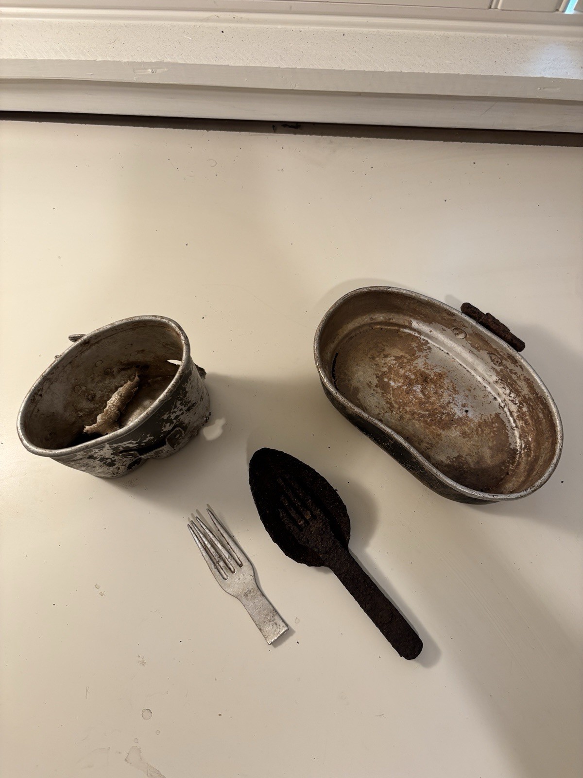 WWII German Kochgeschirr Mess Kit & Utensils Lot, Original