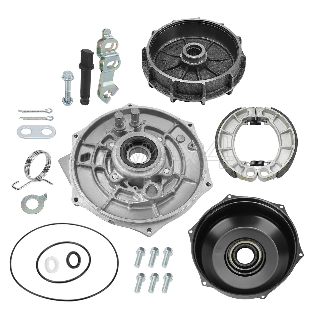 For Honda Rancher 420 Foreman 500 520 Rear Brake Drum Hub Plate Cover Seals Kit