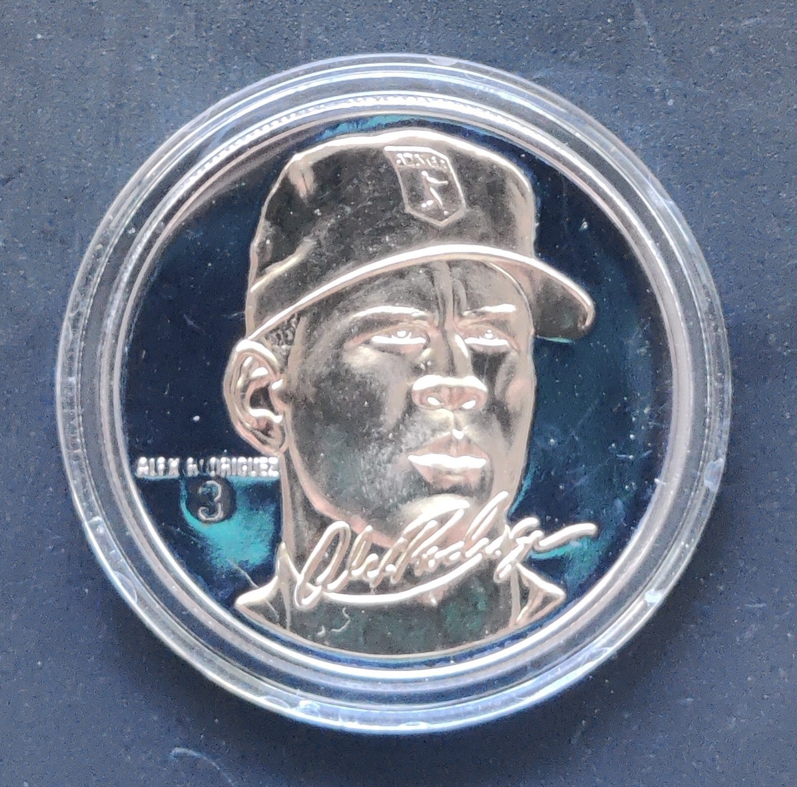Highland Mint Alex Rodriguez Signature Series Baseball Coin .999 Silver 24K Gold
