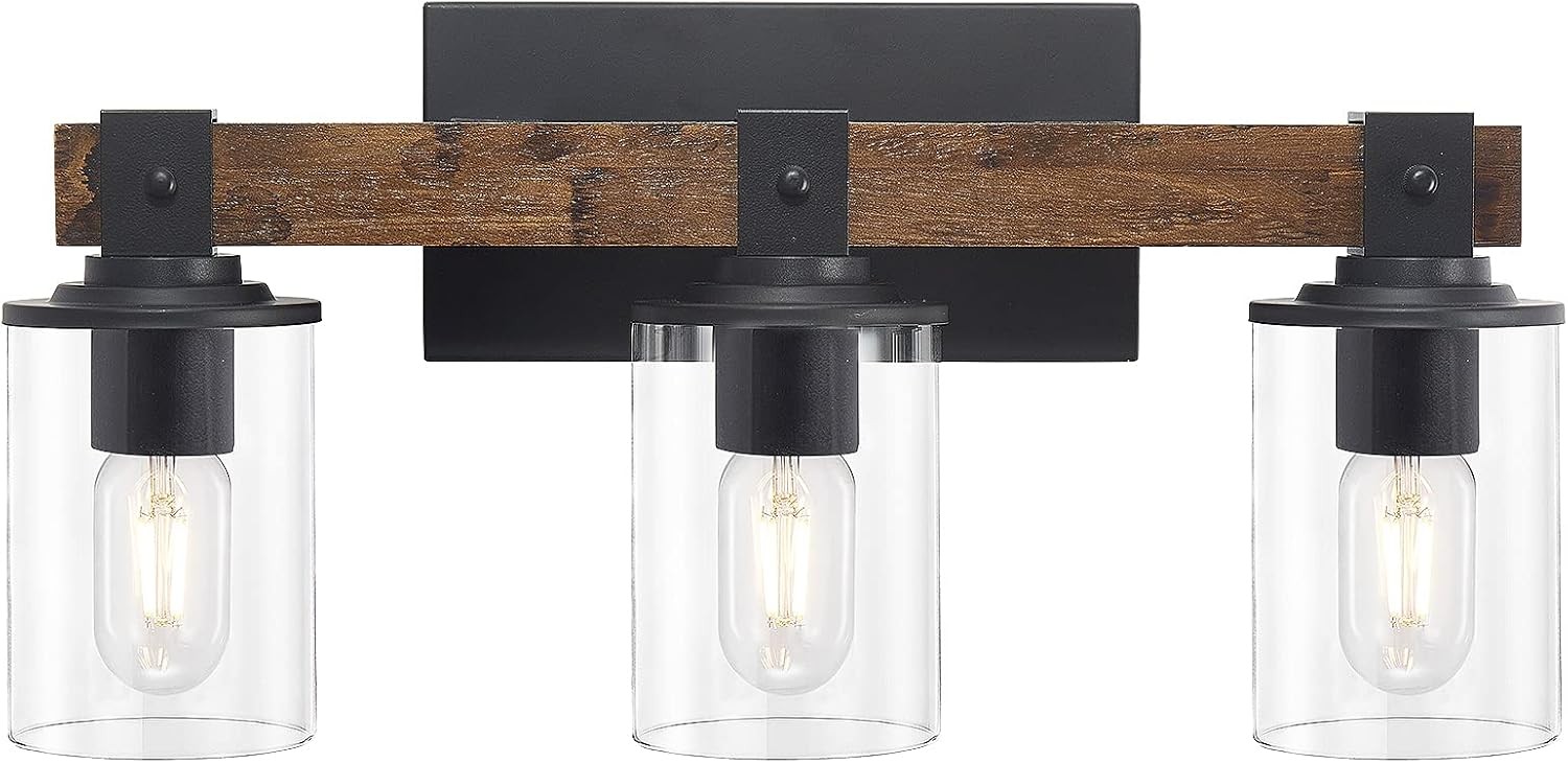 Vanity Lights for Bathroom Farmhouse Bathroom Light Fixtures 3/4/5-Light Black