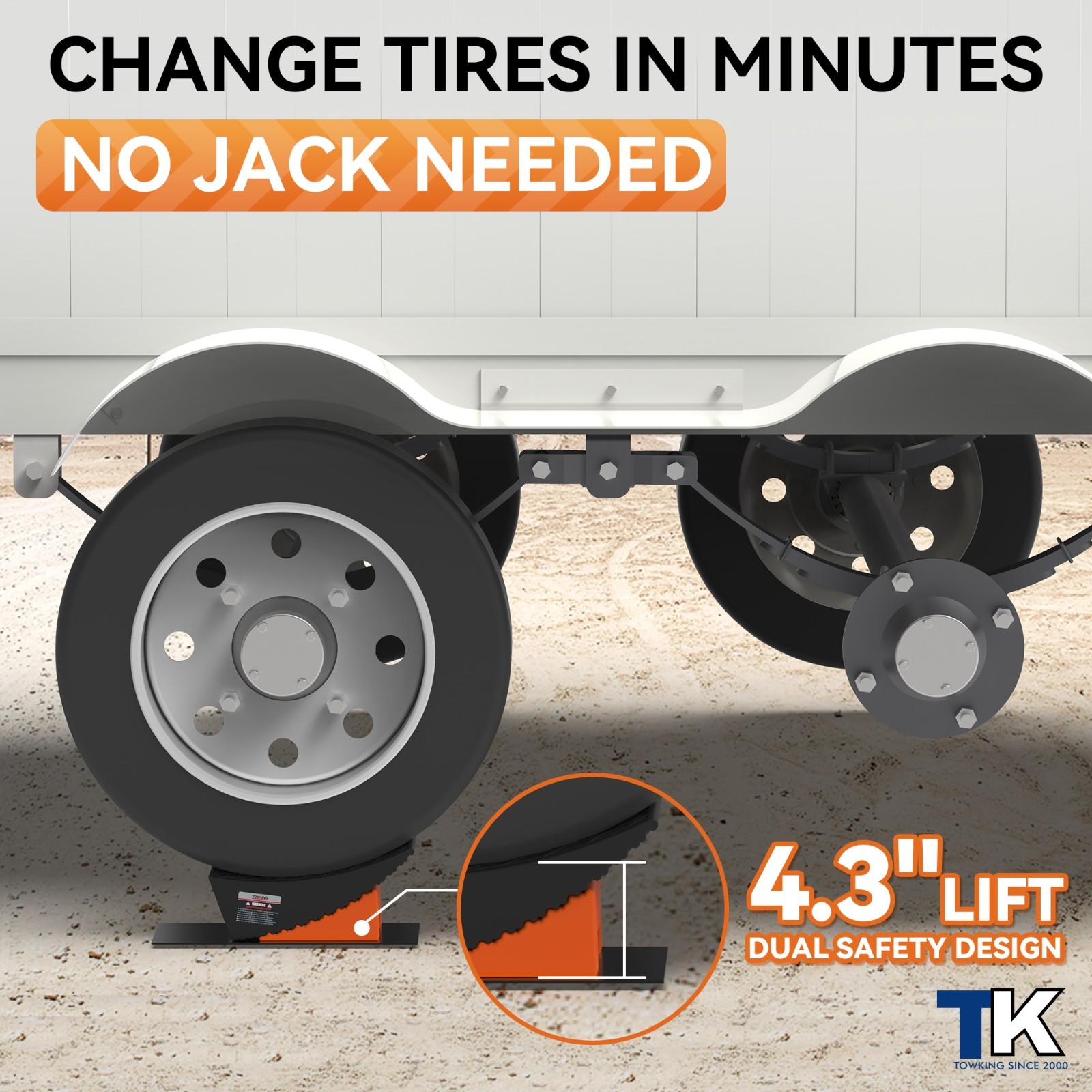 2PcsCamper Leveler System, 30,000 lbs RV Leveling Blocks W/Curved Design & Chock