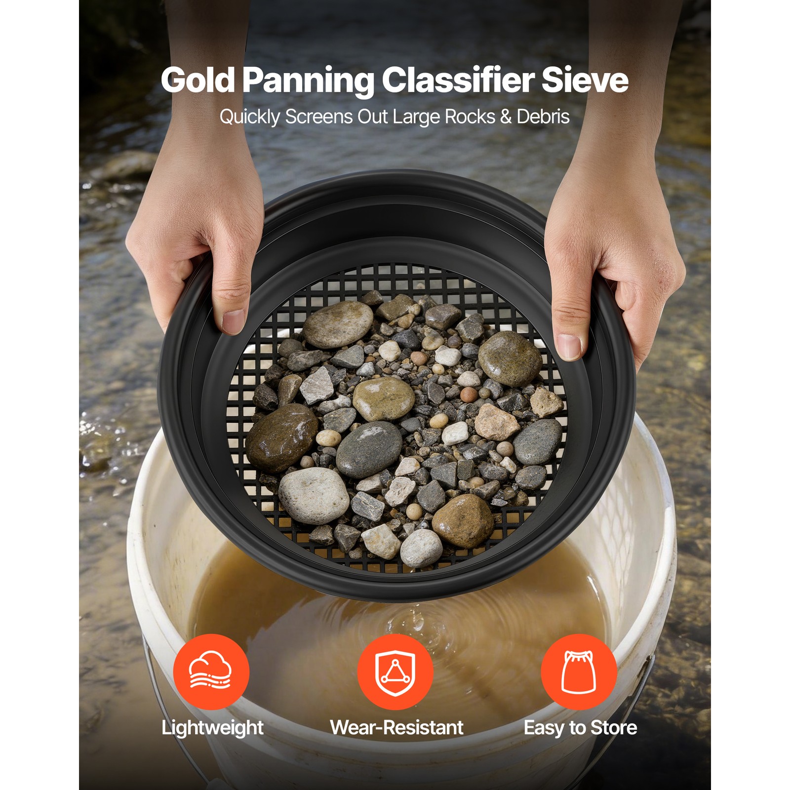 Uimoso 19 PCS Gold Panning Kit with 10 & 14 in Pans, New