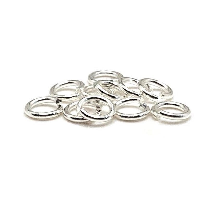 6mm, 18g, Bright Silver Plated Open Jump Rings - US Seller