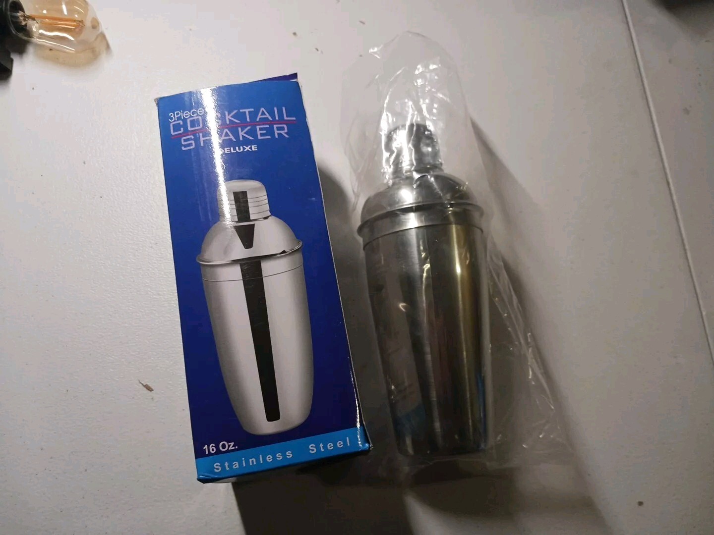 16 oz. TALL STAINLESS STEEL Martini Boston BAR SHAKER 3-Piece Cocktail Mixer Tin