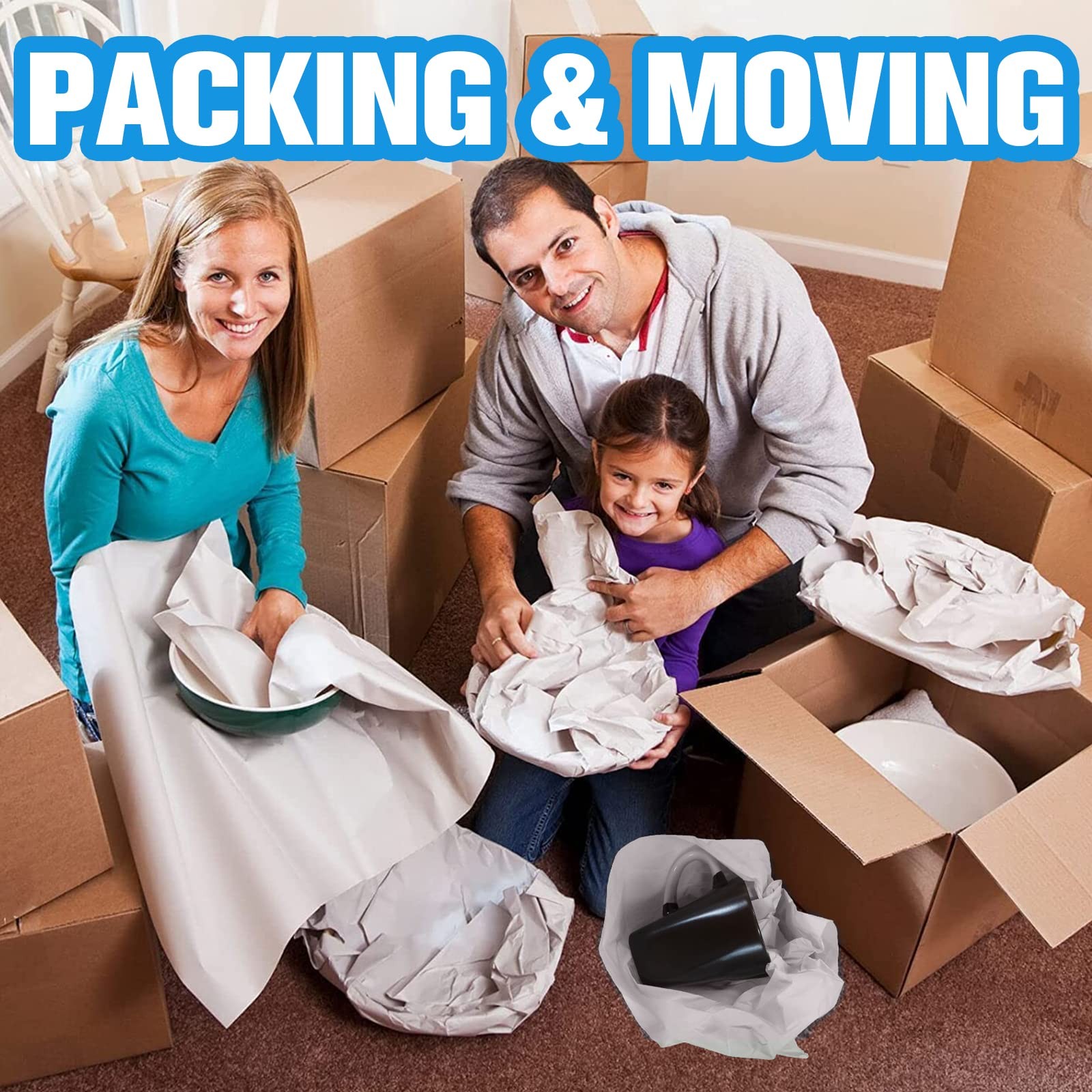 Packing Paper for Moving, Newsprint Packing Paper Sheets for Shipping Transpo...