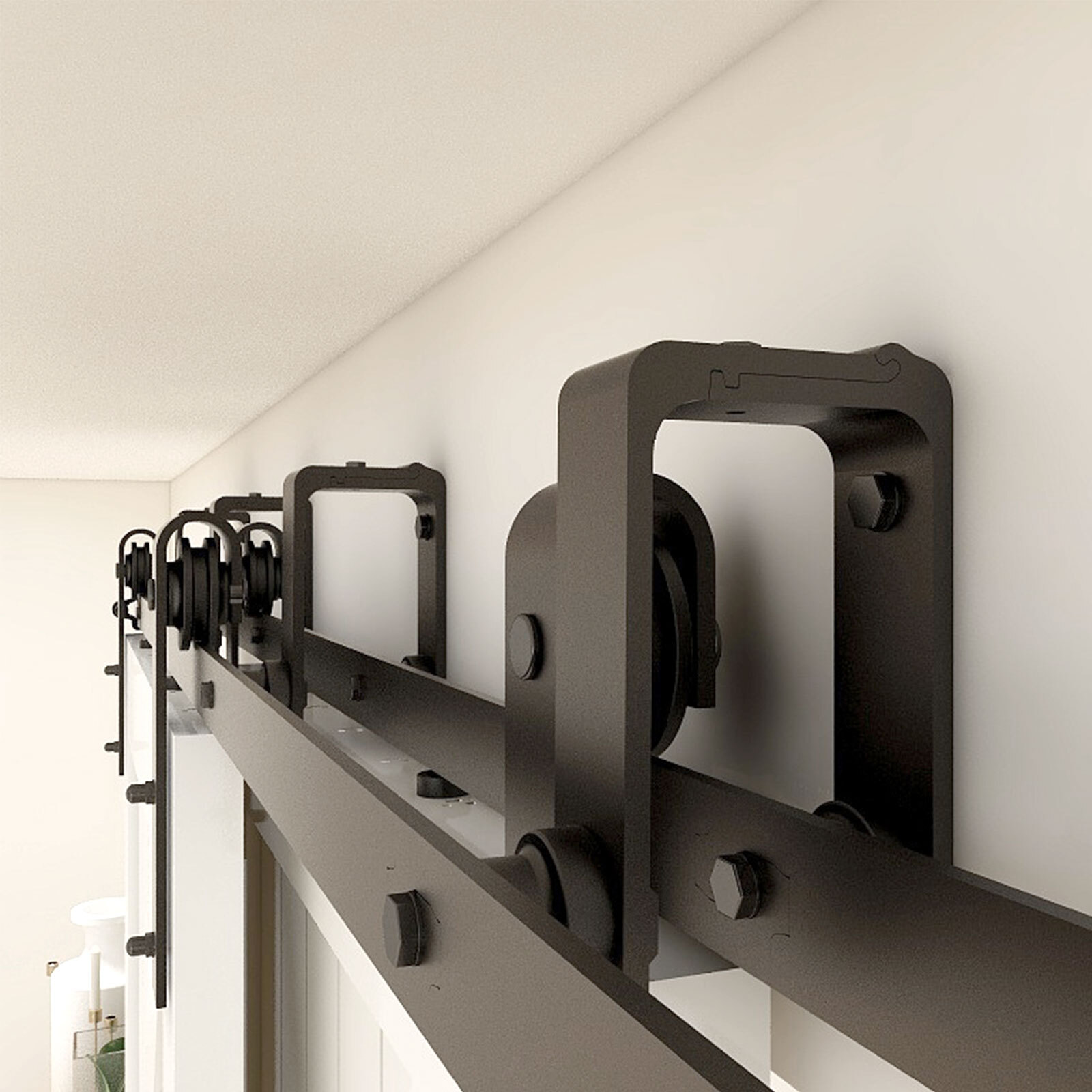 4-20FT Sliding Barn Door Hardware Closet Track Kit for Single/Double/Bypass Door