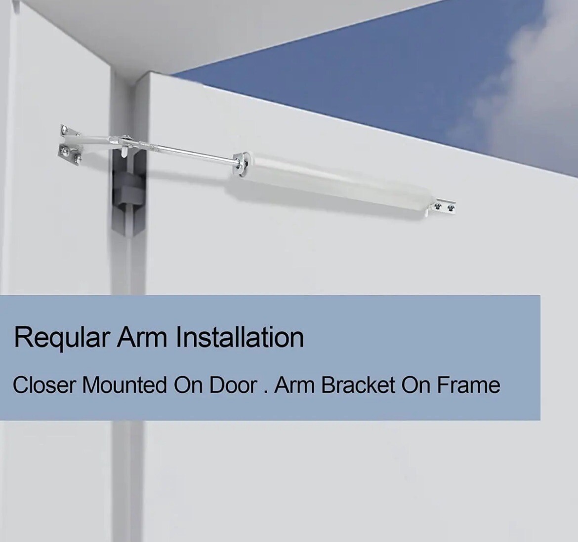 Storm Door Closer, Gray,Door Closure with Hold Open Feature & Smooth Closing Mot