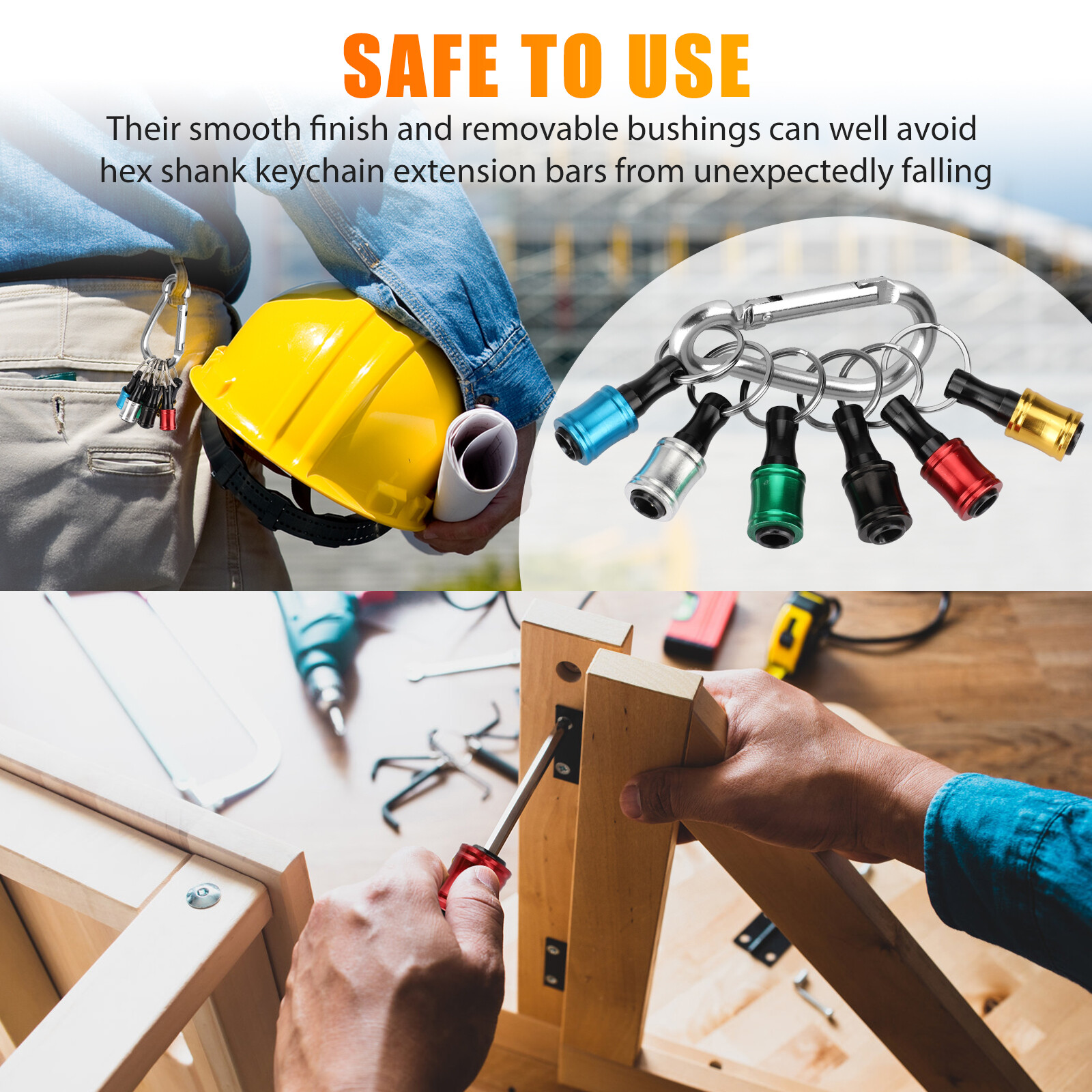 1/4" Hex Shank Quick Release Keychain Screwdriver Drill Bit Holder Bit Set 70PCS