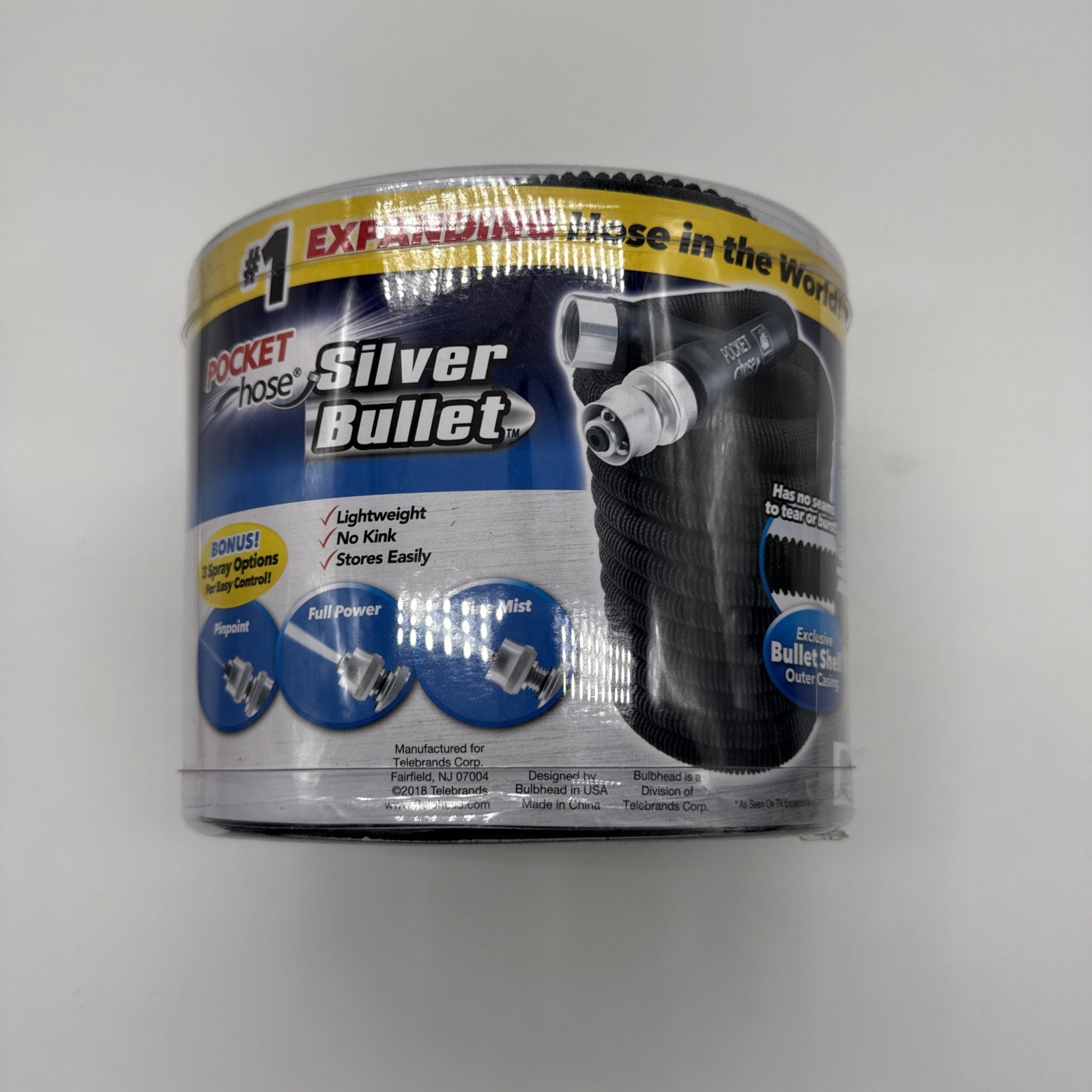 50' As Seen On TV Pocket Hose Silver Bullet Lightweight No Kink Garden Hose