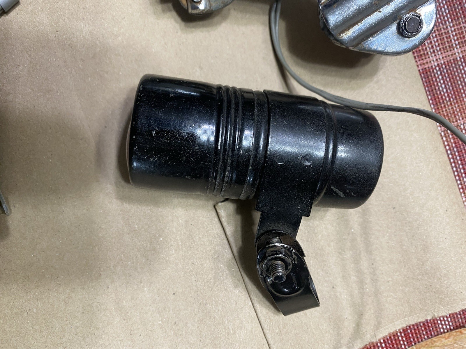 Rare 1940s King Lucas Bicycle Headlight Dynamo / Battery Tube Rear Set England