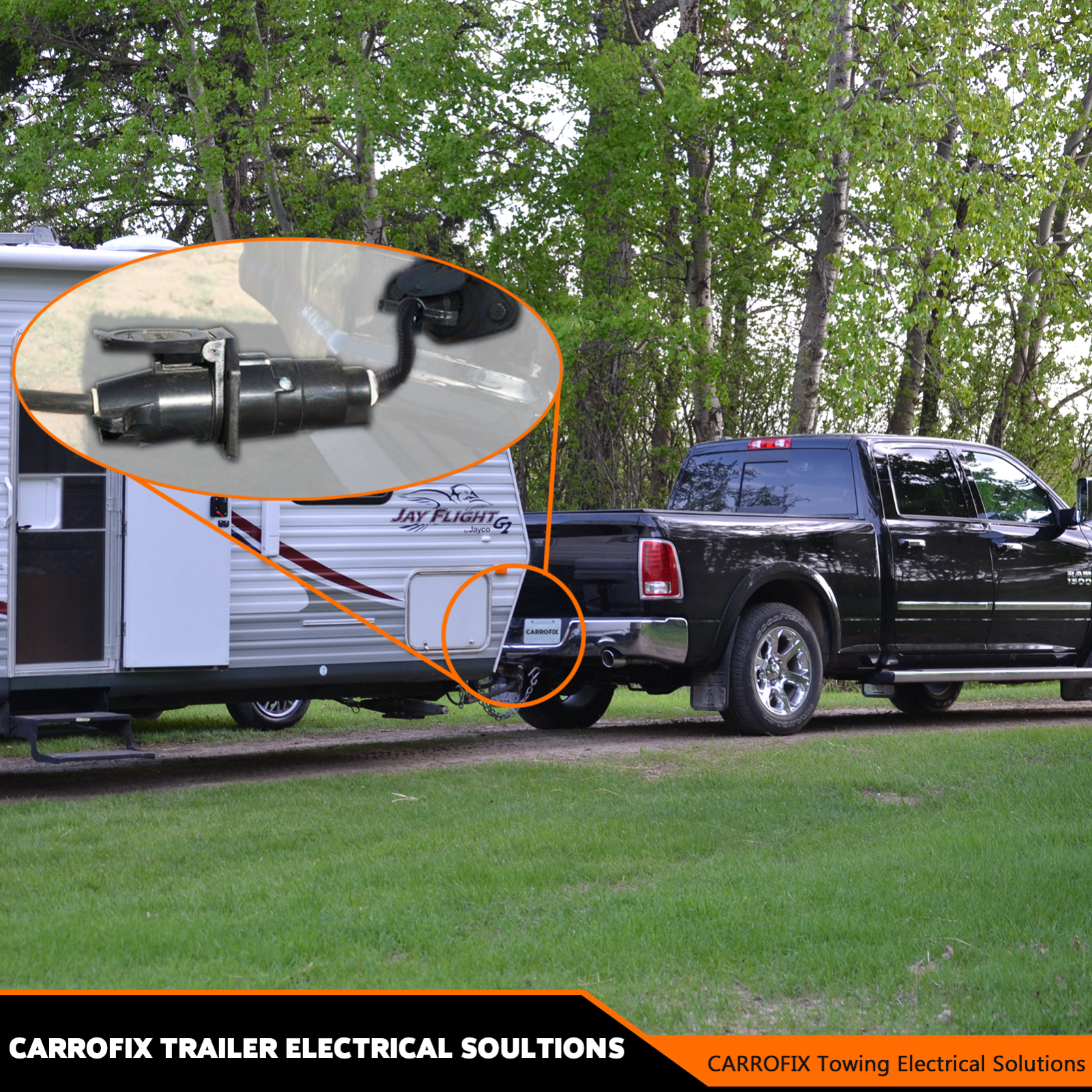 Universal Vehicle 6-Way Round to 7-Way RV Blade Trailer Wiring Adapter Connector