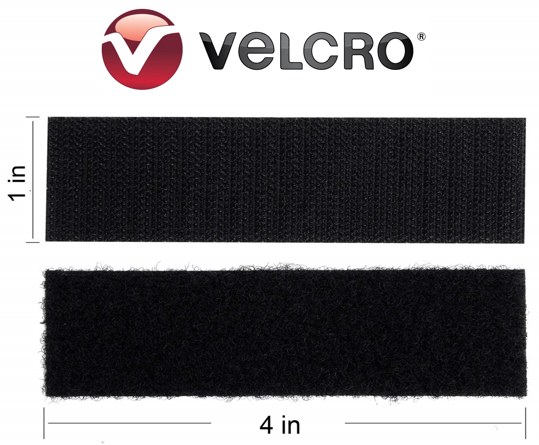 VELCRO 4” x 1” Industrial Heavy Duty Strips Self Adhesive Black Inch Brand Strip