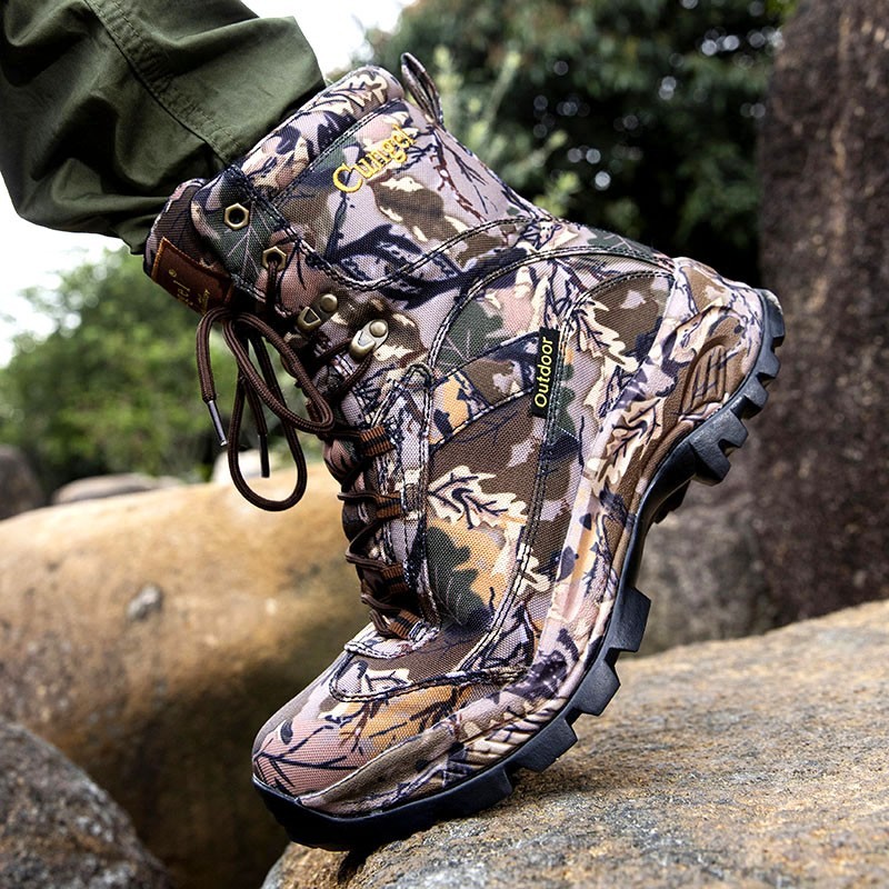 2025 New Men Camo Hunting Shoes Durable Outdoor Shoes High-Cut Fishing Climbing