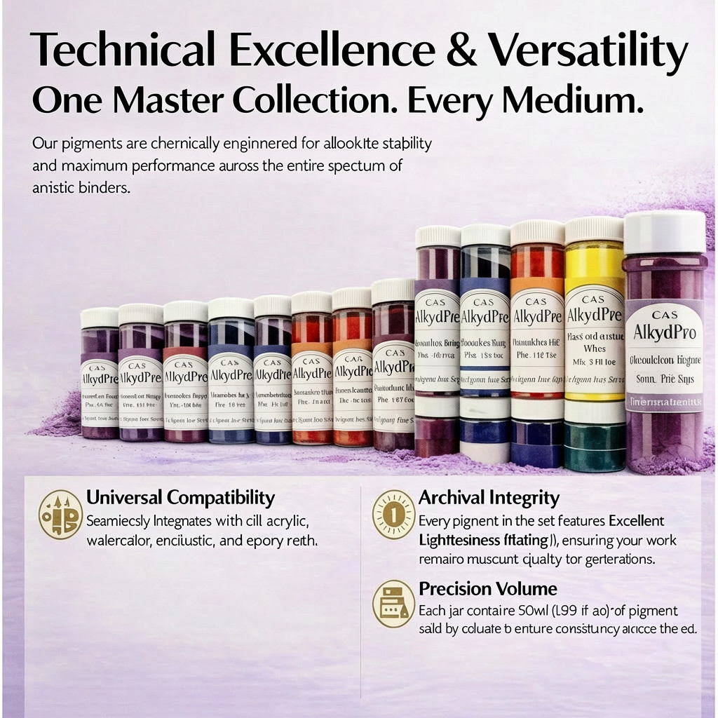 Yellow violet Sett Pigment Dry Powder set 10 x 50ml