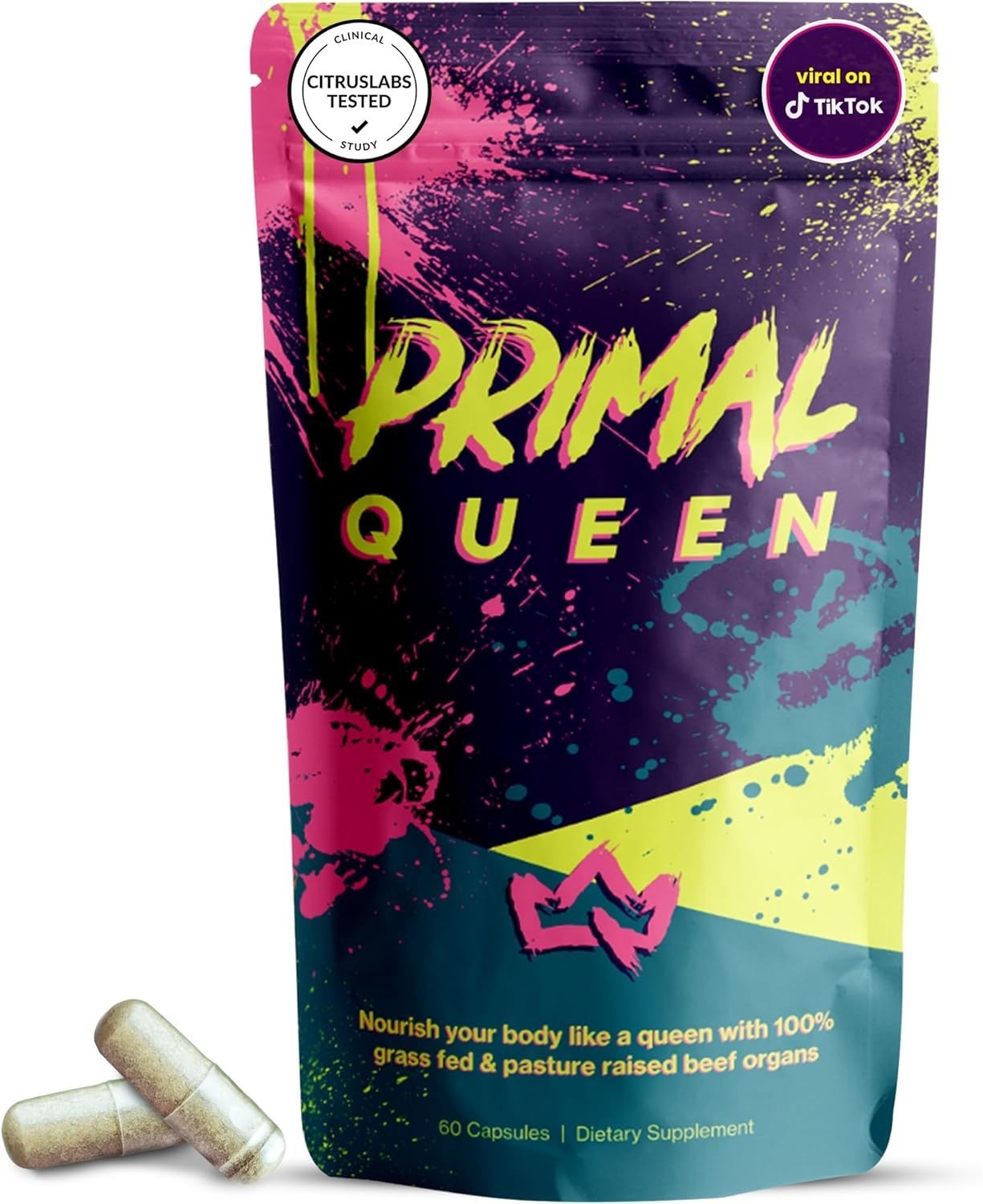 Beef Organ Supplement for Women | Primal Queen 60 Capsules 1 Month Supply