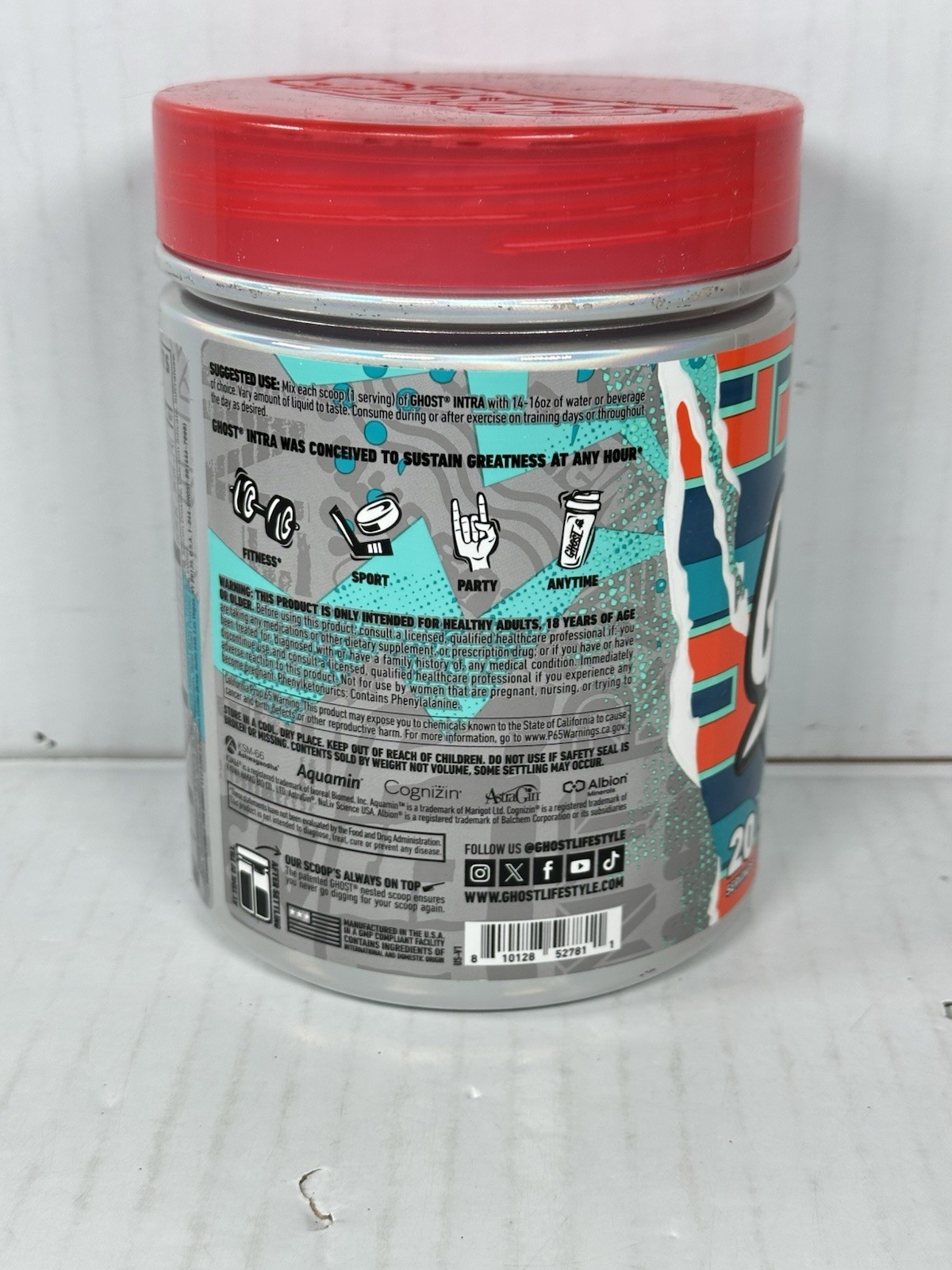 GHOST Intra EAA BCAA Hydration - Orange Squeeze, 14.5 Oz./20 Servings SEALED