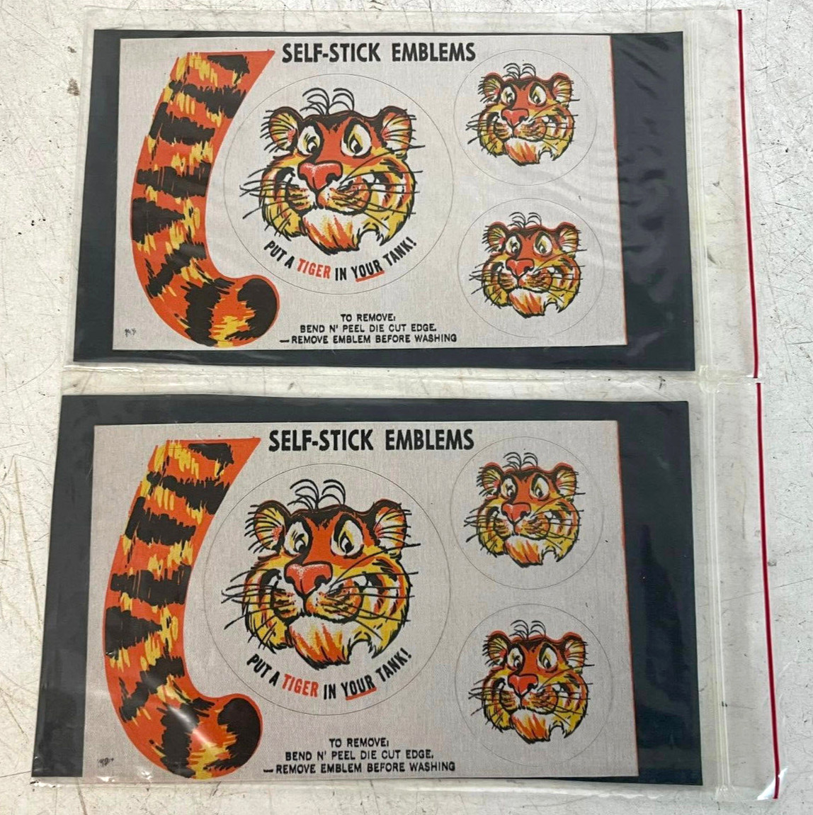 Vintage NOS Esso Gas Put A Tiger in Your Tank Self-Stick Emblems Decals Lot