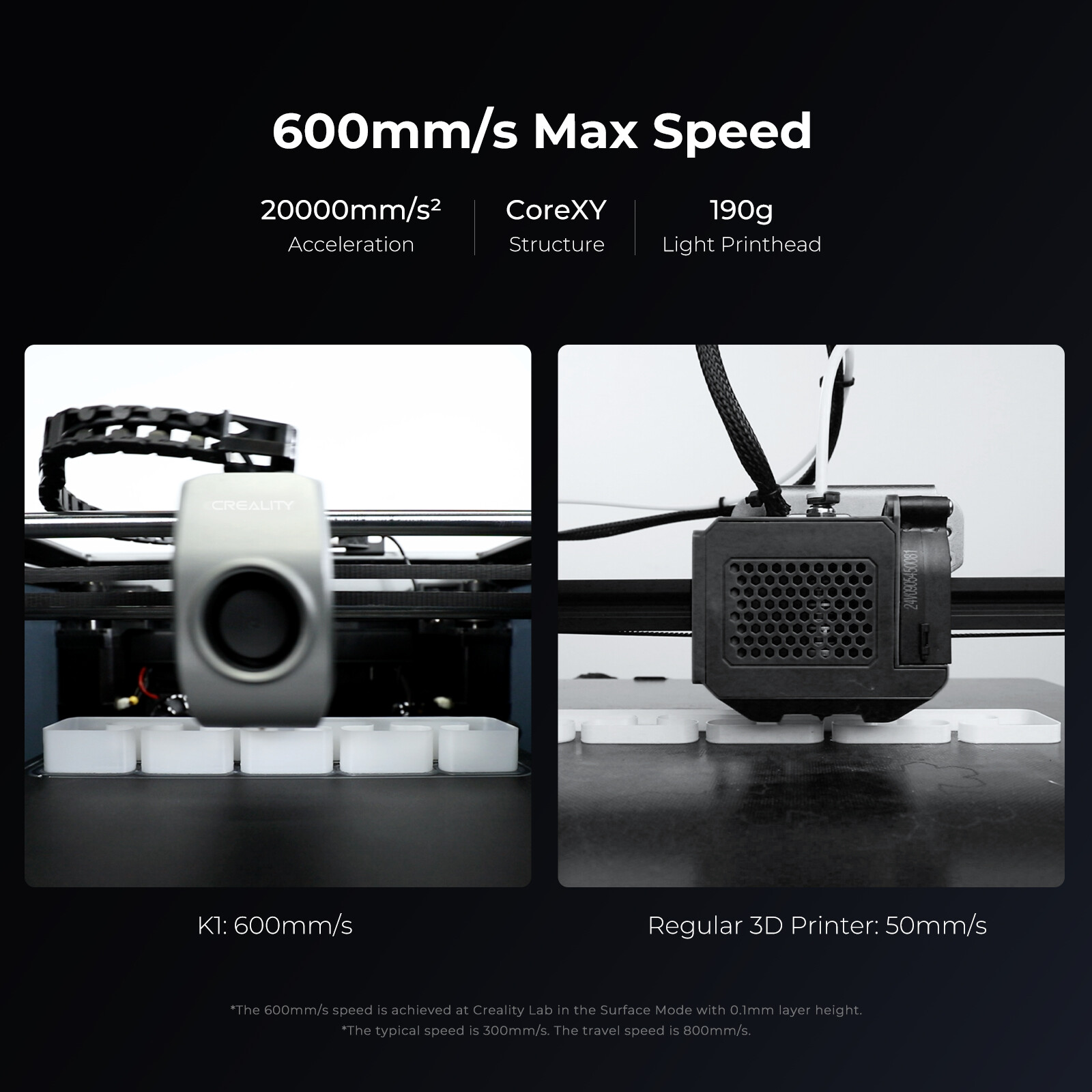 Refurbished Creality K1 3D Printer 600 mm/s High Speed Auto Leveling Dual Fans