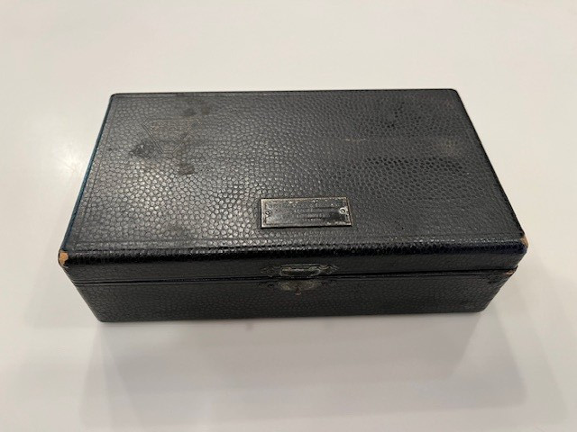Circa 1920s Bausch & Lomb Optical Ophthalmoscope Box With Velvet Interior