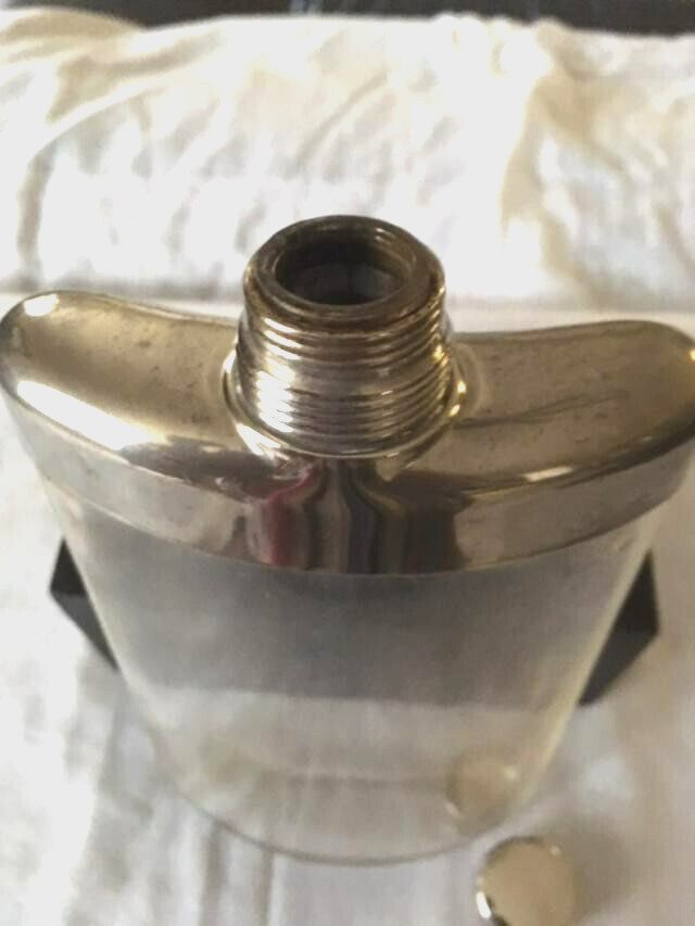 Vintage Flask Plastic Silver Plate Two Cups Silver Gold Tone Camping Hiking