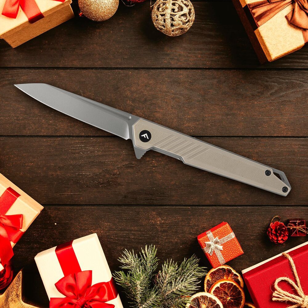 FLISSA Folding Knife Pocket Knife with D2 Steel Blade G10 Handle Pocket Clip USA