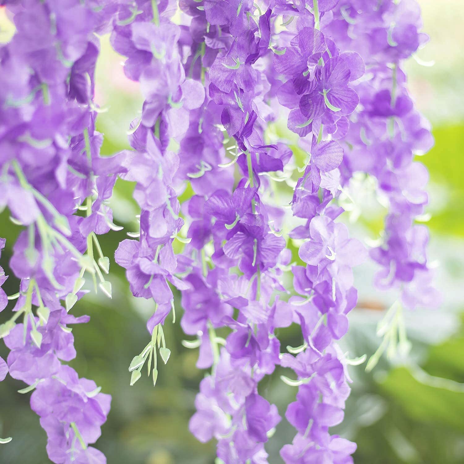 24× Artificial Wisteria Vine Hanging Flower 3.6 Ft Wedding Garden Colorful USA