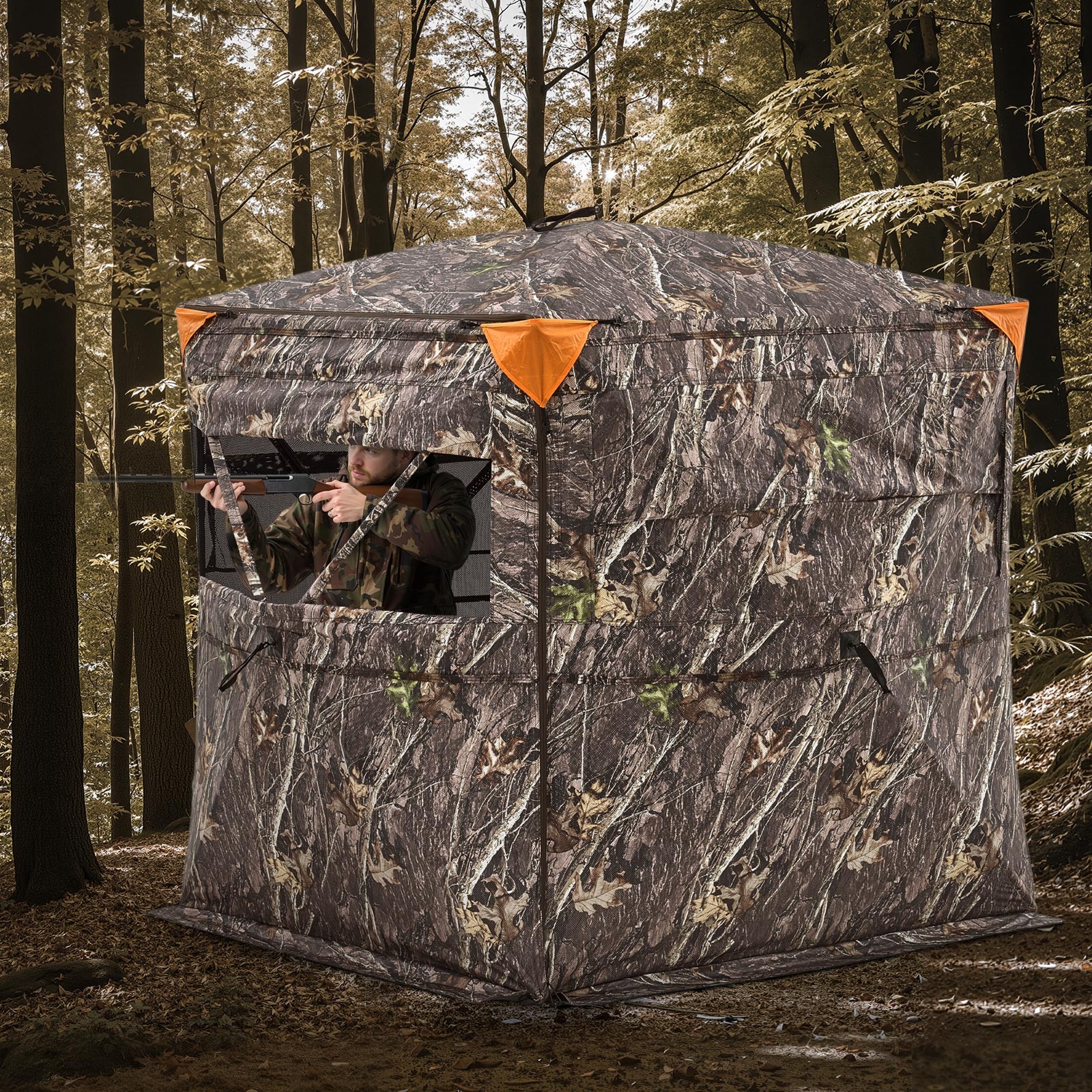 VEVOR Portable Hunting Blind See Through Ground Deer Blinds 2-3 Person Carrying