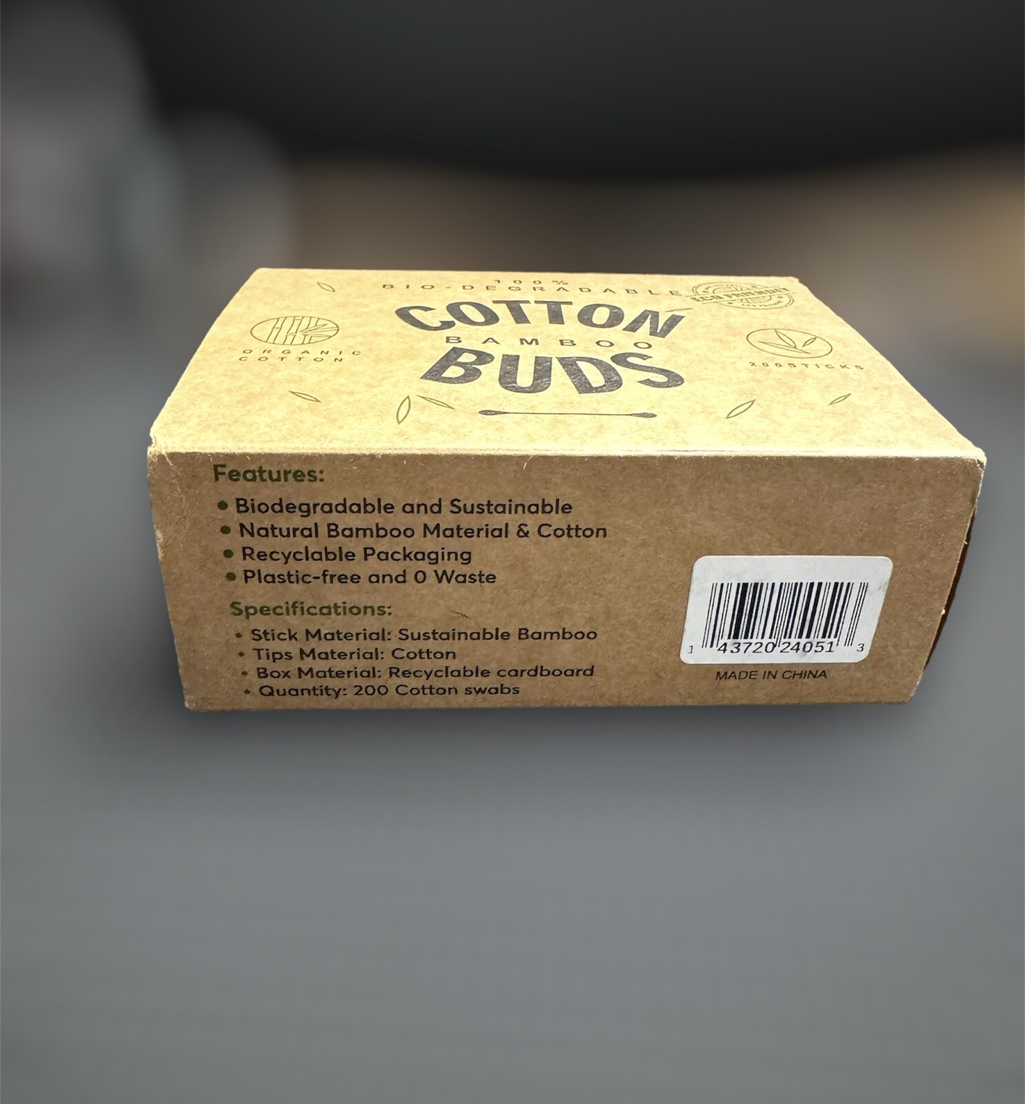 Bamboo Qtips Cotton Buds with Wooden Sticks QTips for Ears Swabs 2 Box 400 Count