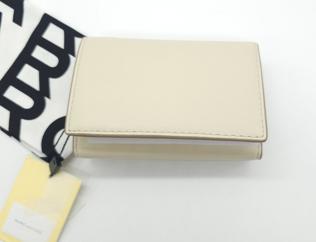Marc Jacobs J Marc Trifold Leather Wallet Cloud White New