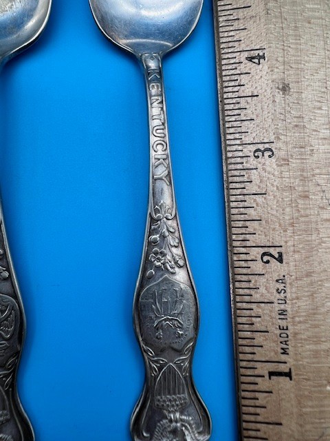 4 Vtg Oneida Community A1X State Spoons Kentucky, Illinois, Missouri, California