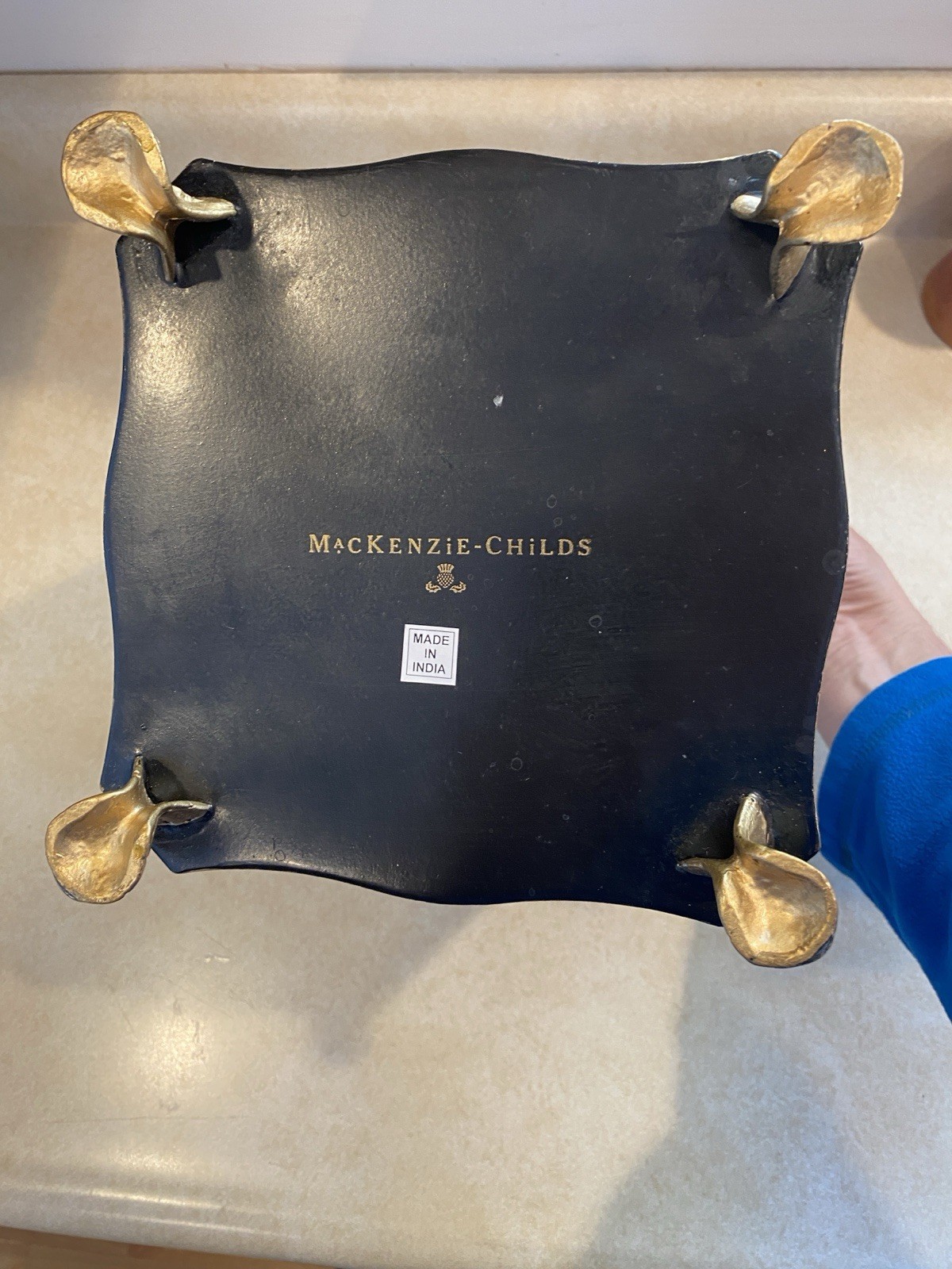 Mackenzie Childs Zig Zag Trash / Waste Basket