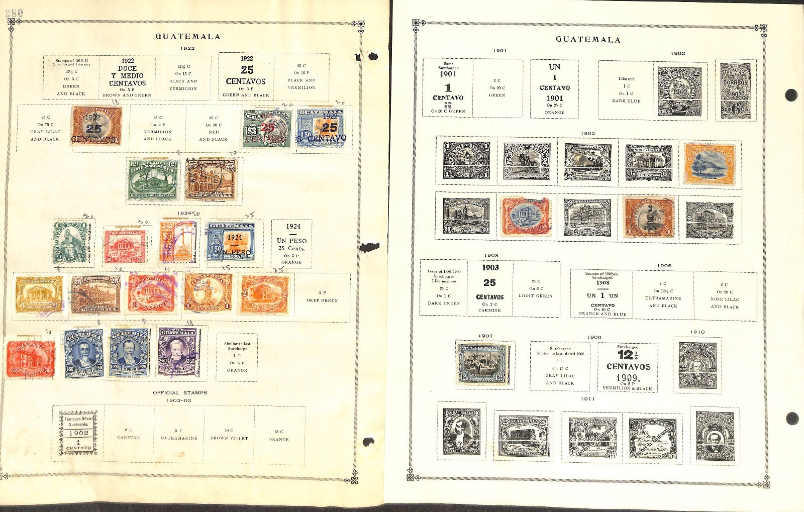 Guatemala Stamp Collection on 50 Scott International Pages, 1871..1986 (BB)
