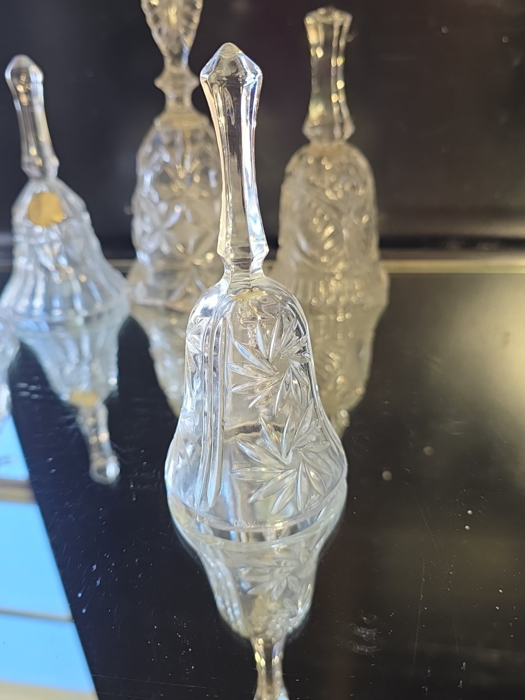 ​Lot 9 Vintage Crystal Glass Bells Waterford 12 Days Christmas Hofbauer Byrdes