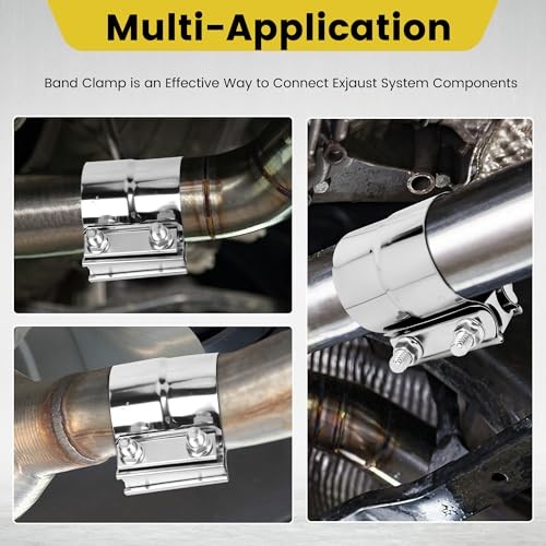 Pcs Exhaust Clamp Butt Joint 304 Stainless Steel Band Lap Joint Band 2.0 inch 1