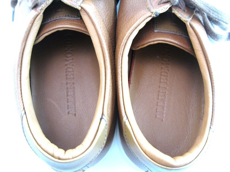 NEW Allen Edmonds "COURTSIDE" Mens Leather Dress Sneakers 9.5 D Walnut(490N)