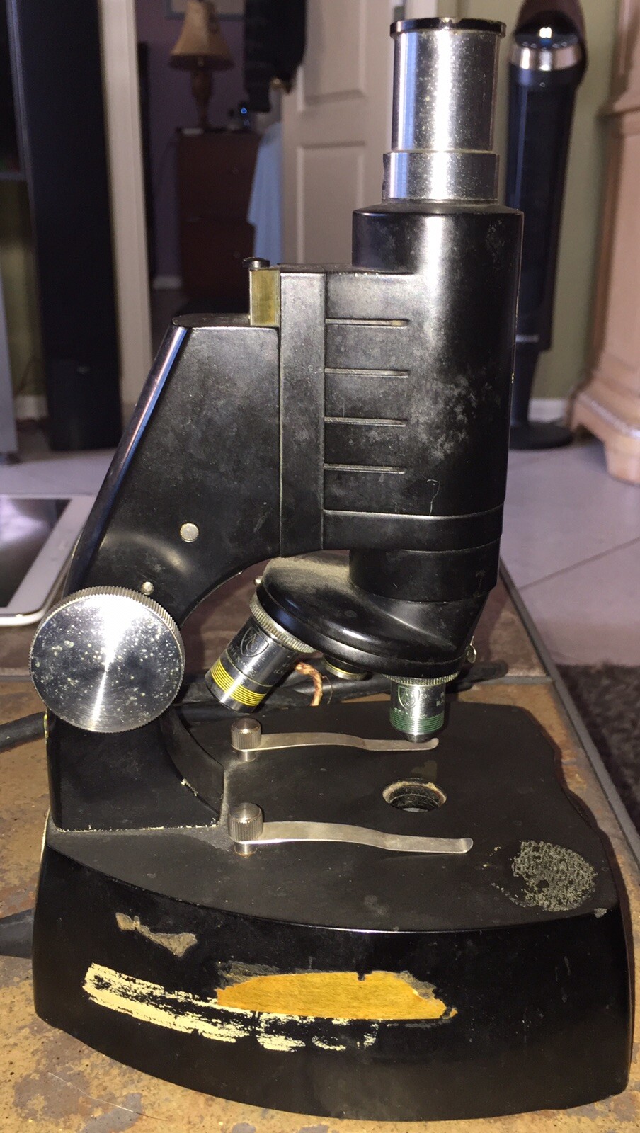 AMERICAN OPTICAL Vtg Scholars Microscope SPENCER Model 78 Two Objective w Light