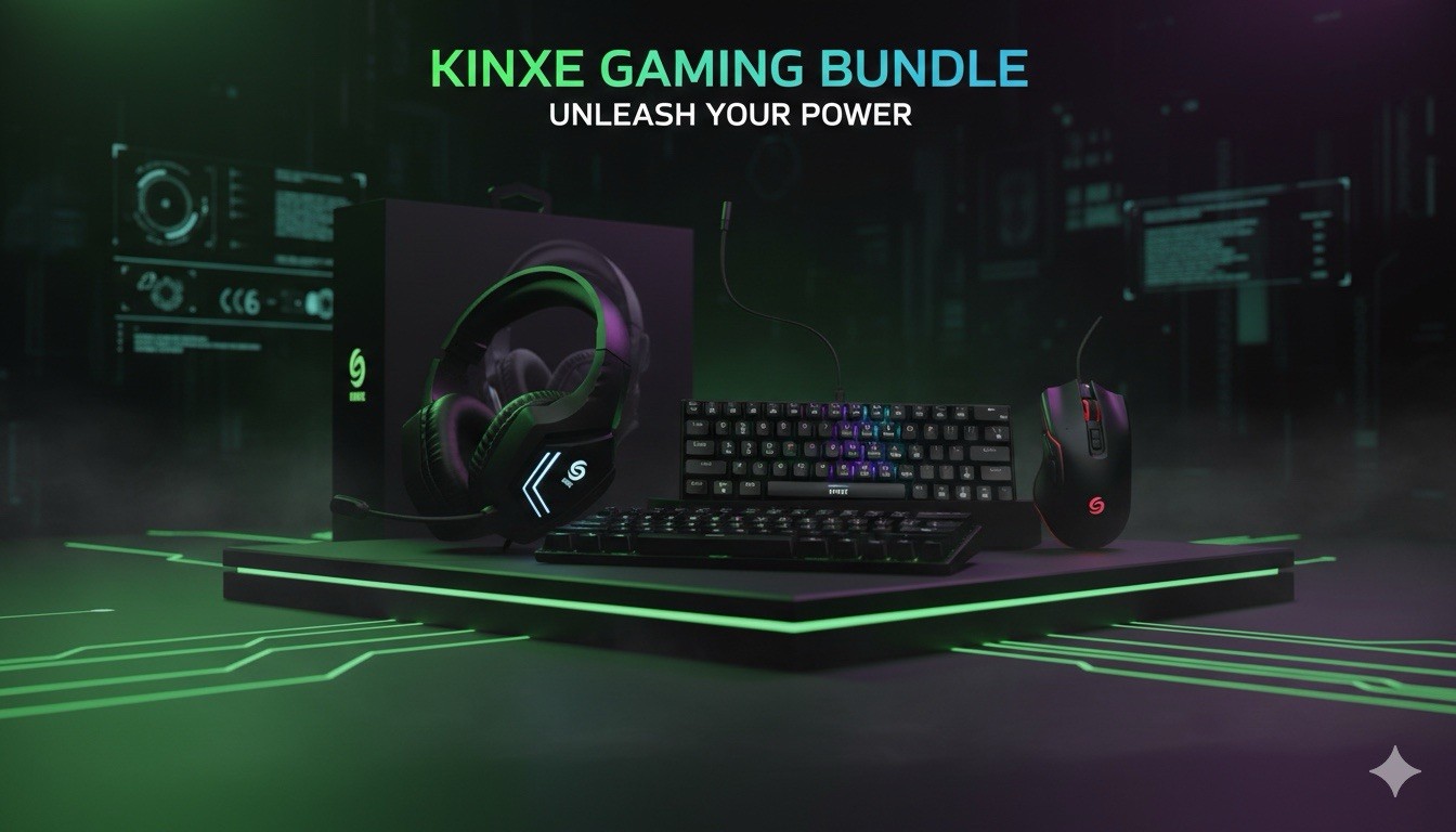 Gaming Keyboard and Mouse with Headset - Black