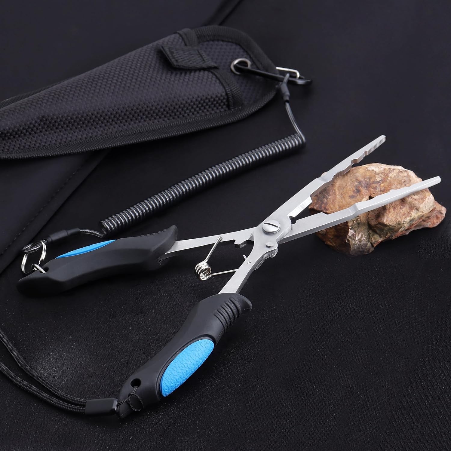 Fishing Pliers Stainless Steel Long Nose Hook Remover with Sheath and...