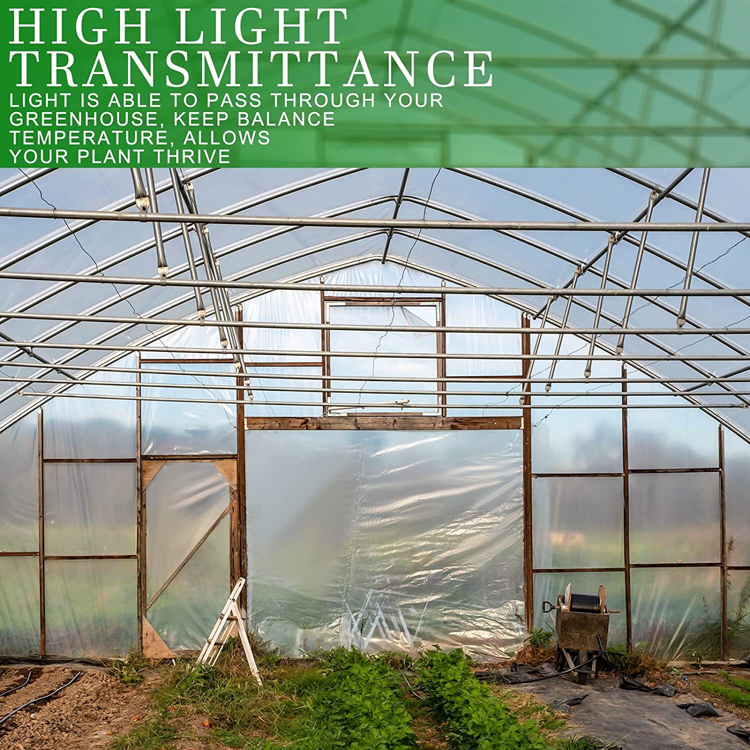 Greenhouse Plastic 6 mil Clear 5 Year Poly Film 13-30ft Width x Various Length