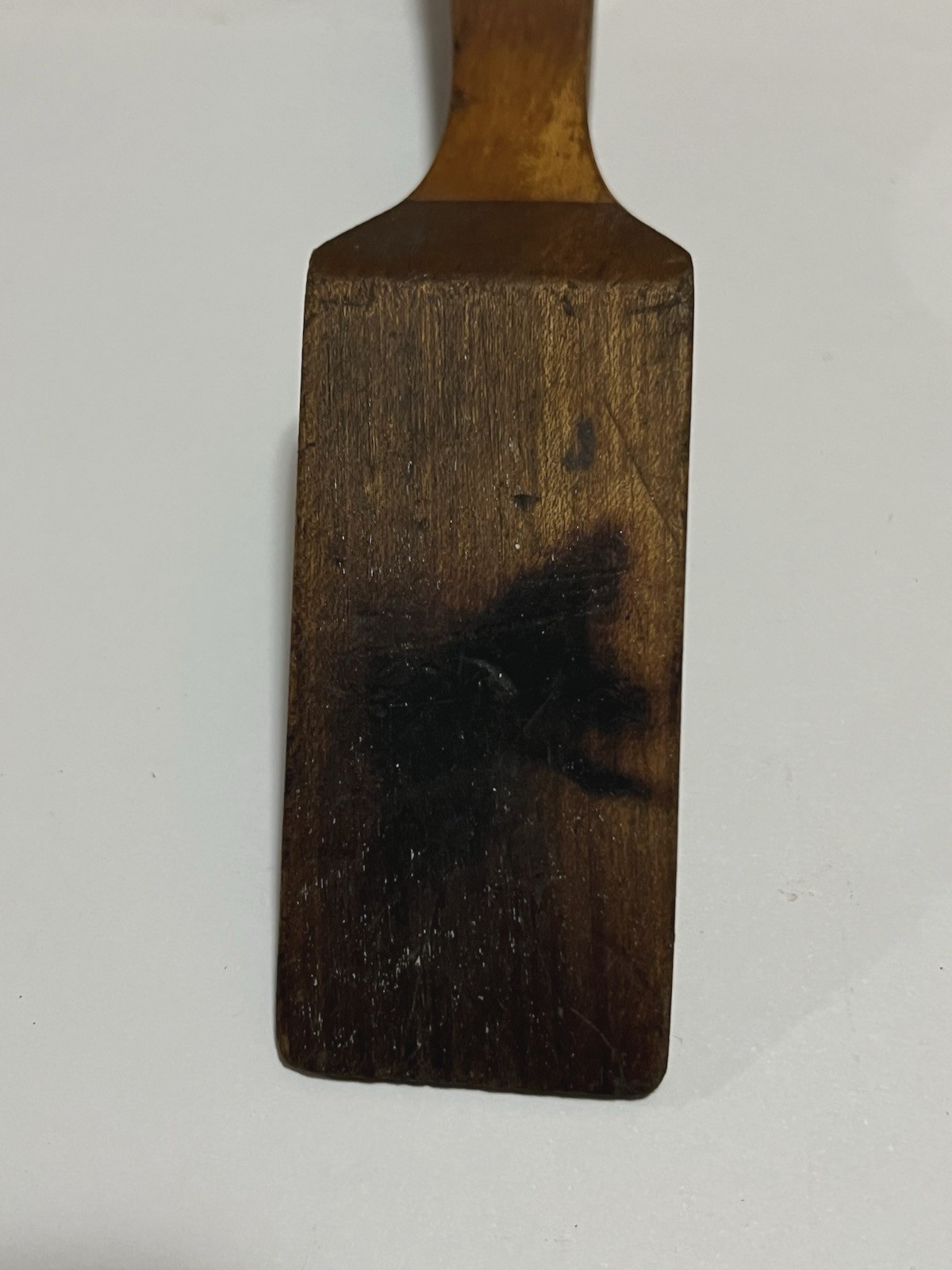 Vintage Wood Handle Lead Solder Paddle 8" Long x 1-3/4" Wide Flat Hardwood NICE