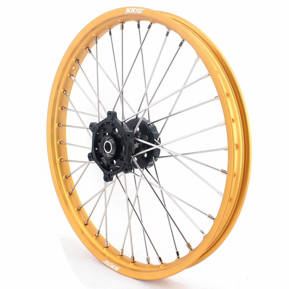 KKE 21/19 Wheels for Suzuki RM125 1996-2007 RM250 1996-2008 Gold Rims Black Hub