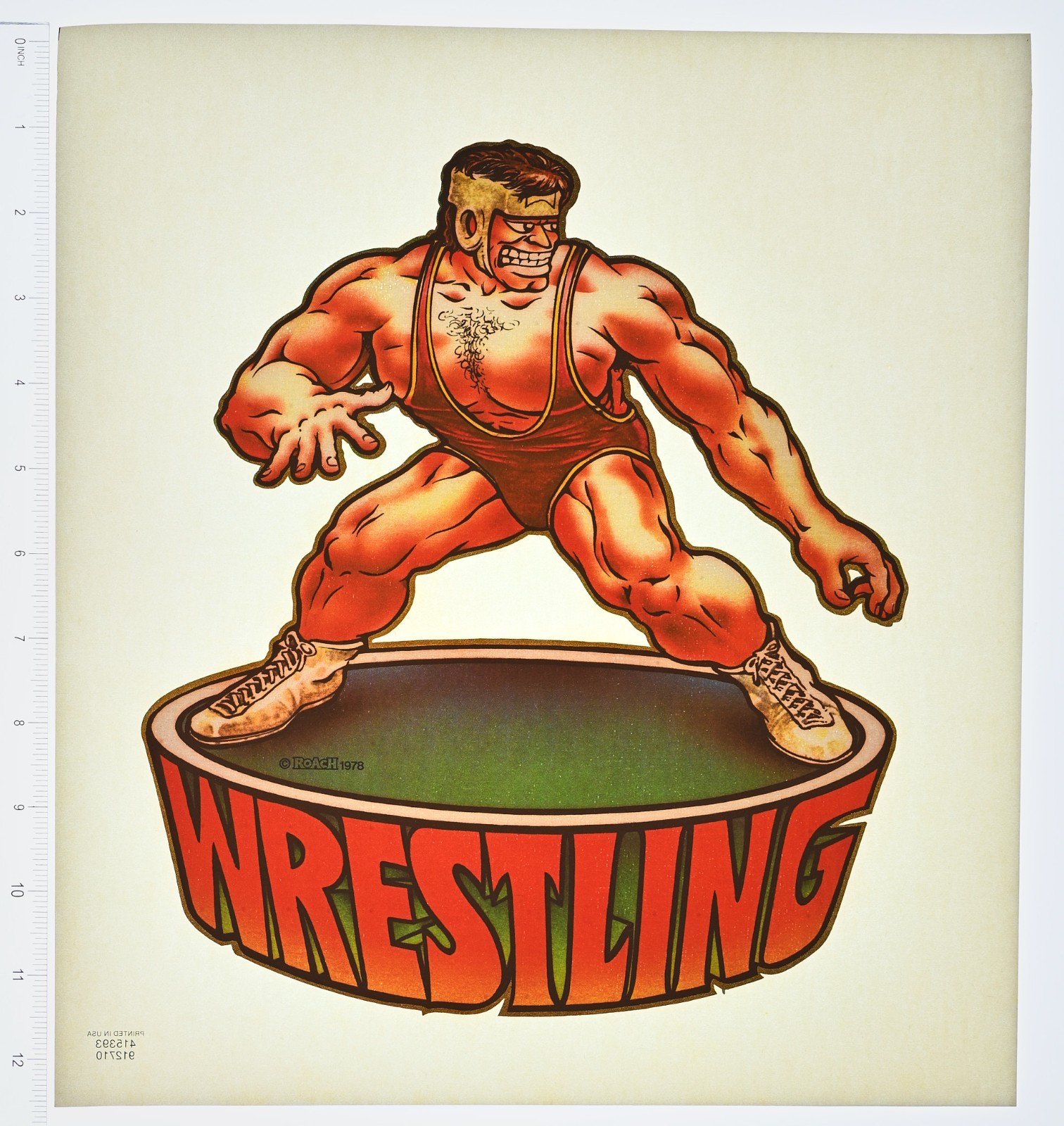 Original VINTAGE 1970s Heat Transfer | Wrestling Podium