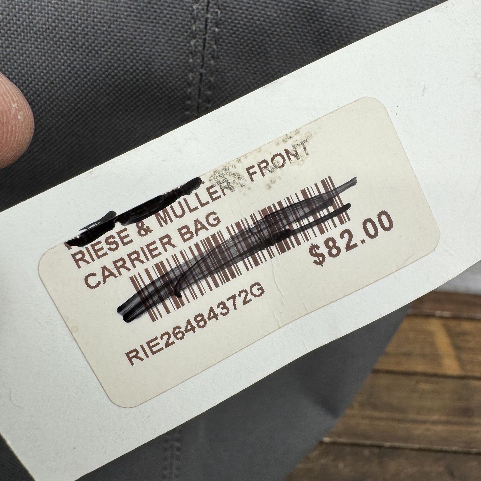 Riese & Muller Front Carrier Bag Large Gray Bike Rack Pack Water Resistant 625g