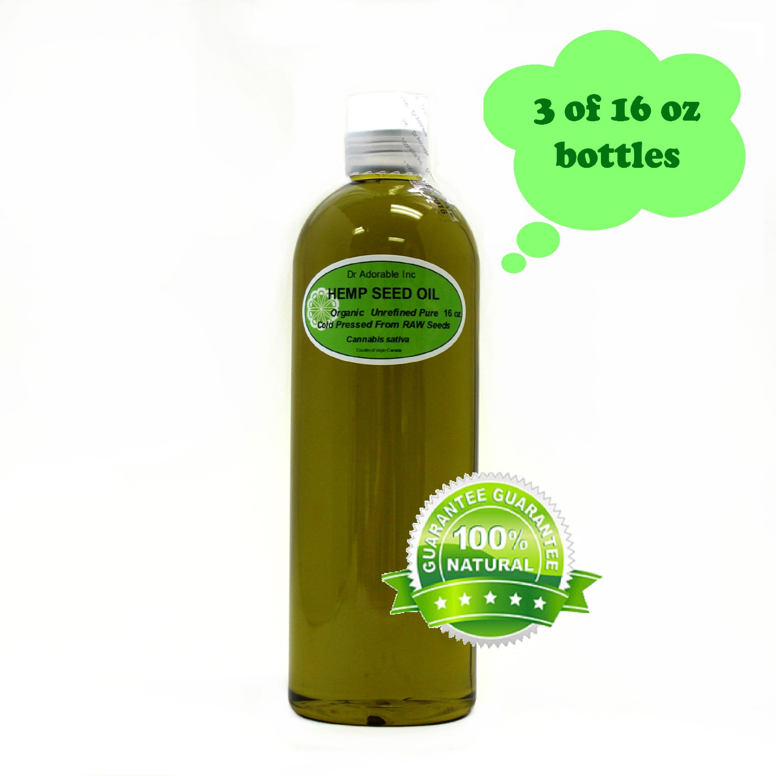 Hemp Seed Unrefined Oil 100% Pure Cold Pressed Oil You Pick Size Free Shipping