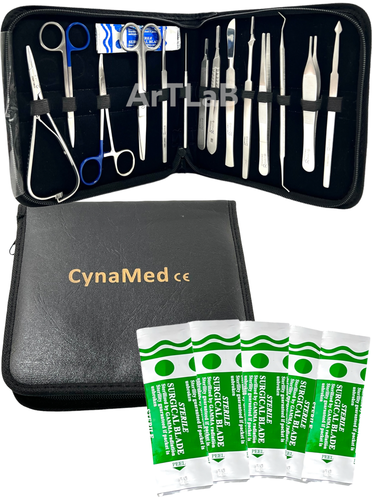 Premium 55 Pc Army Surgical Kit Sutures, Scalpel, Hemostats - Military First Aid