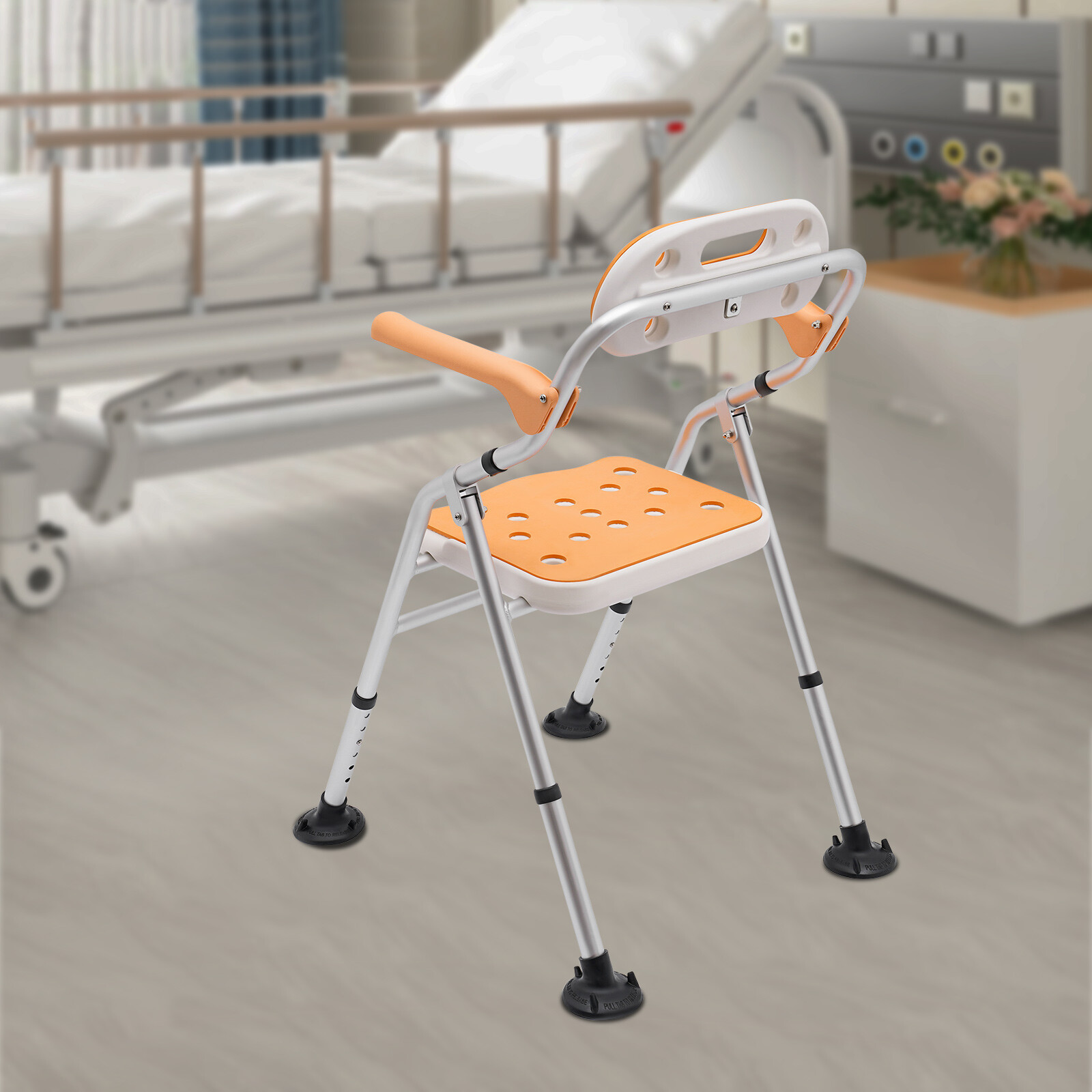 Foldable Shower Seat Folding Bath Chair Bathroom Shower Chair Height Adjustable